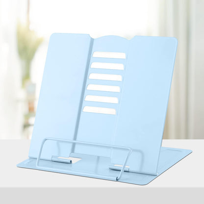 Honagu Book Stand Metal Desk Book Holder, Book Holders for Reading Hands Free, Adjustable Cookbook Documents Holder, Portable Bookstand for Music Books, Textbook, Recipe, Tablet, Ipad (Black)