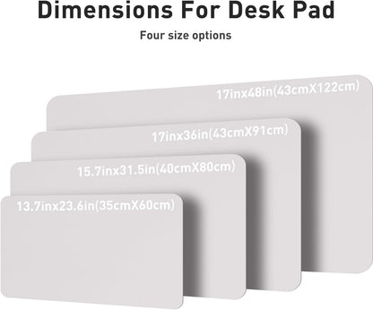 Aothia Leather Desk Pad Protector, Mouse Pad, Office Desk Mat, Non-Slip PU Leather Desk Blotter, Laptop Desk Pad, Waterproof Desk Writing Pad for Office and Home (Black,36" x 17") - Colors A
