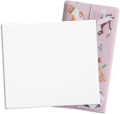 qianshan Travelers Notebook Inserts with PVC Sleeve,Undated Weekly Planner,Weekly To Do List Notepad,TN Journal,30 Sheets,8.5" x 4.7",Pocket Travelers Notebook for Journals,Diaries,Planners,Pink Cat