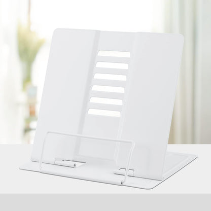 Honagu Book Stand Metal Desk Book Holder, Book Holders for Reading Hands Free, Adjustable Cookbook Documents Holder, Portable Bookstand for Music Books, Textbook, Recipe, Tablet, Ipad (Black)
