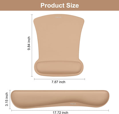 MOSISO Wrist Rest Support for Mouse Pad & Keyboard Set, Ergonomic Mousepad Non-Slip Base Home/Office Pain Relief & Easy Typing Cushion with Neoprene Cloth & Raised Memory Foam, Black