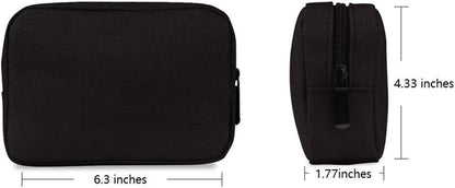 Universal Electronics/Accessories Soft Carrying Case Bag, Durable & Light-weight,Suitable for Out-going, Business, Travel and Cosmetics Kit (Small-Black)