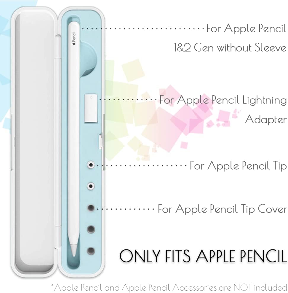 Carrying Case for Apple Pencil 2nd Gen and 1st Generation - Storage Box with Lid - Pen Protective Case for iPad Pencil - Holder Accessories - Shock-Absorption (Black)