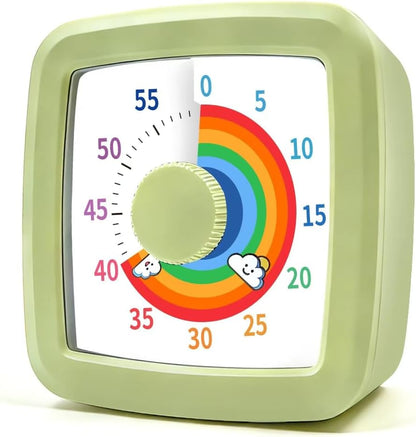 Visual Timer for Kids & Adults, 60 Minute Rainbow Countdown Timer, Time Management Tool for Classroom, Home, Kitchen, Office, School