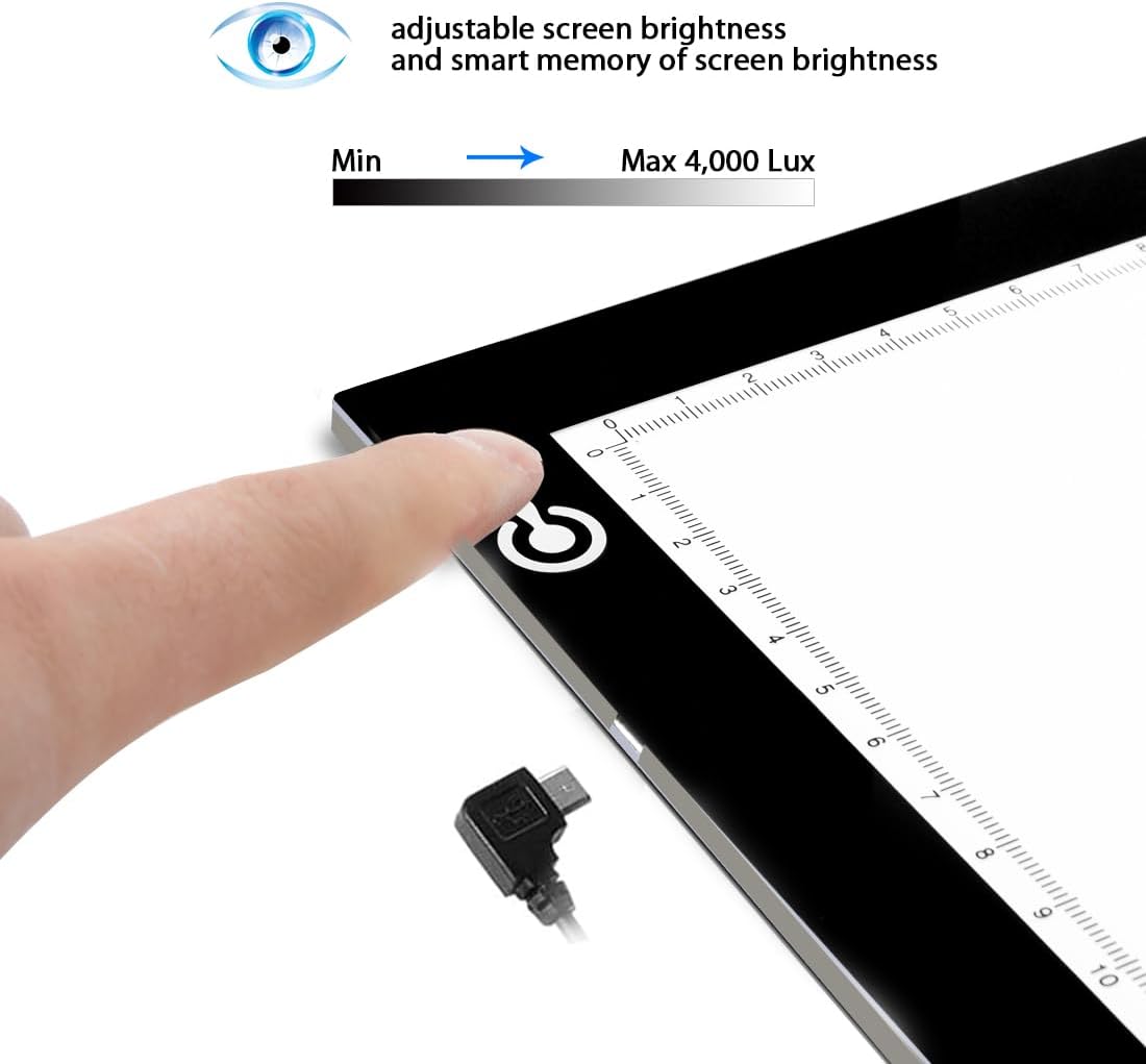 LitEnergy A3 Copy Light Board Tracing Box, Ultra-Thin Adjustable Drawing Tablet USB Power Artcraft LED Tracer Pad for Diamond Art Painting Accessories, Streaming, Sketching, Animation, Stenciling