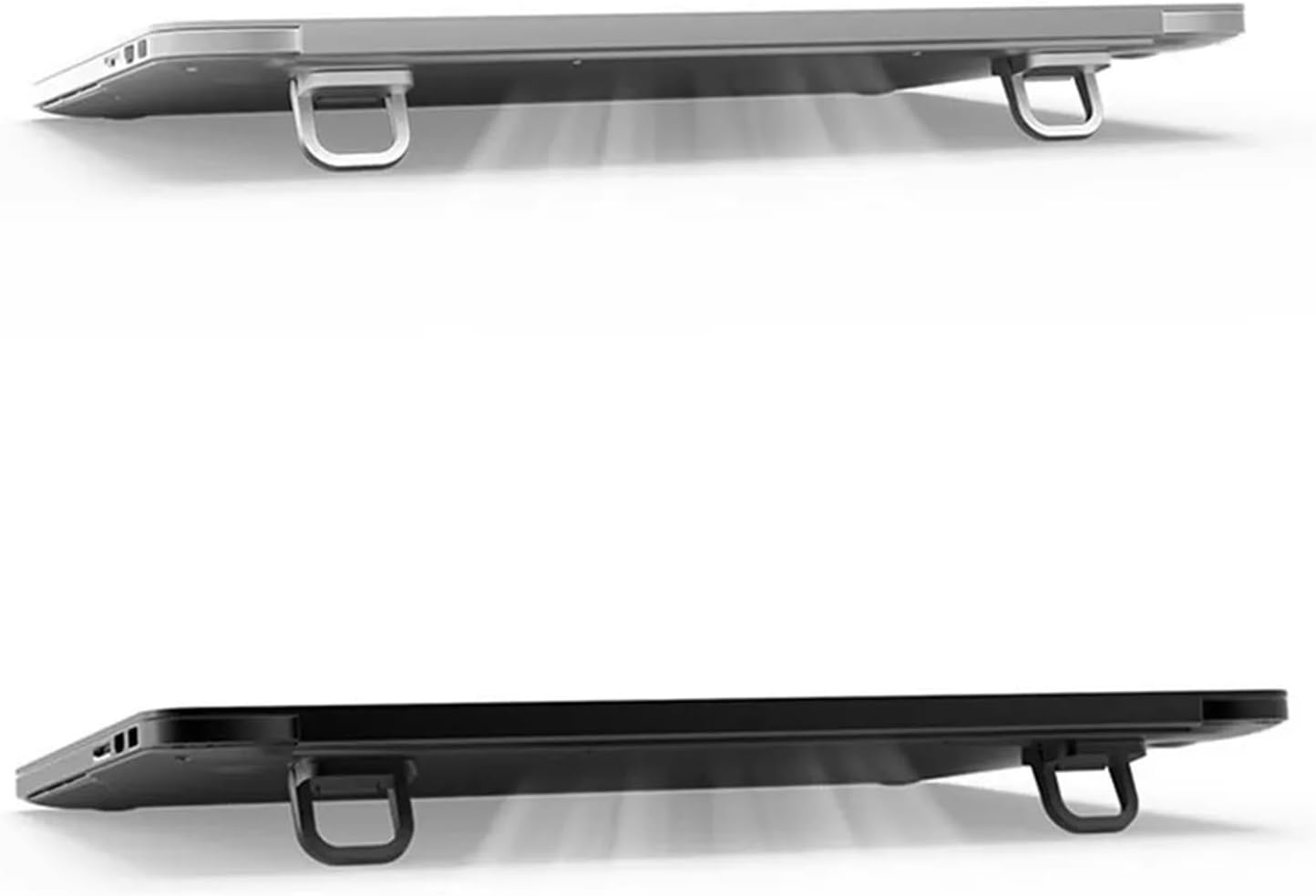Mjaie 2Pieces Laptops Stand Invisible Computer Stand Foldable Portable Ventilated Desktop Laptops Bracket Keyboards Stand Triangular Support Angle, Silver