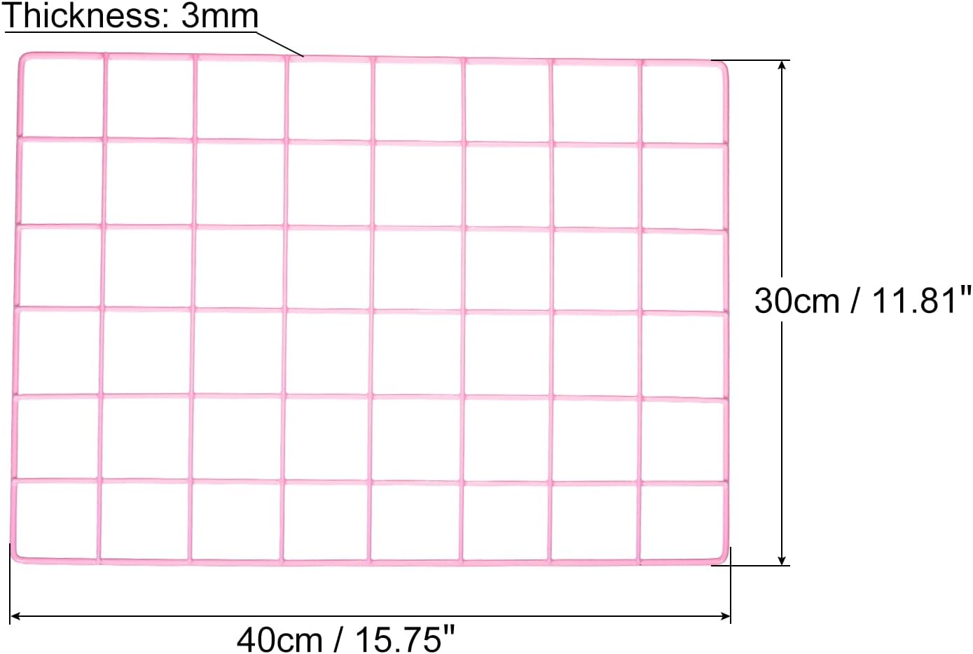 PATIKIL 16"x12" Wire Grid Panel, 1 Pack Wall Grid Decorative Panels Board Photo Pictures Display Decor Hanging Organizer for Home Office, Black