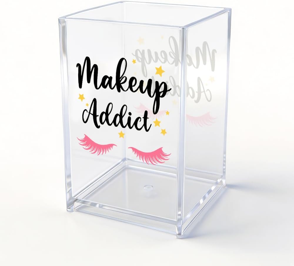 The Makeup Artist Acrylic Cosmetic Pencil Pen Holder, Funny Vanity Accessories for Girls, Makeup Brushes Holder for Beauty Specialist Esthetician, Make Up Artist MUA Appreciation Gifts
