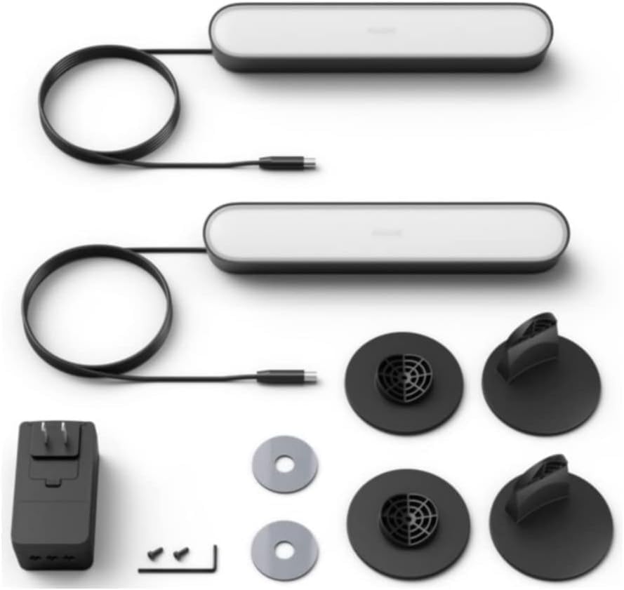 Philips Hue Smart Play Light Bar Base Kit, Black, 2 Pack, White & Color Ambiance LED Color-Changing Light Requires Bridge, Control with App, Works with Alexa, Google Assistant and Apple HomeKit
