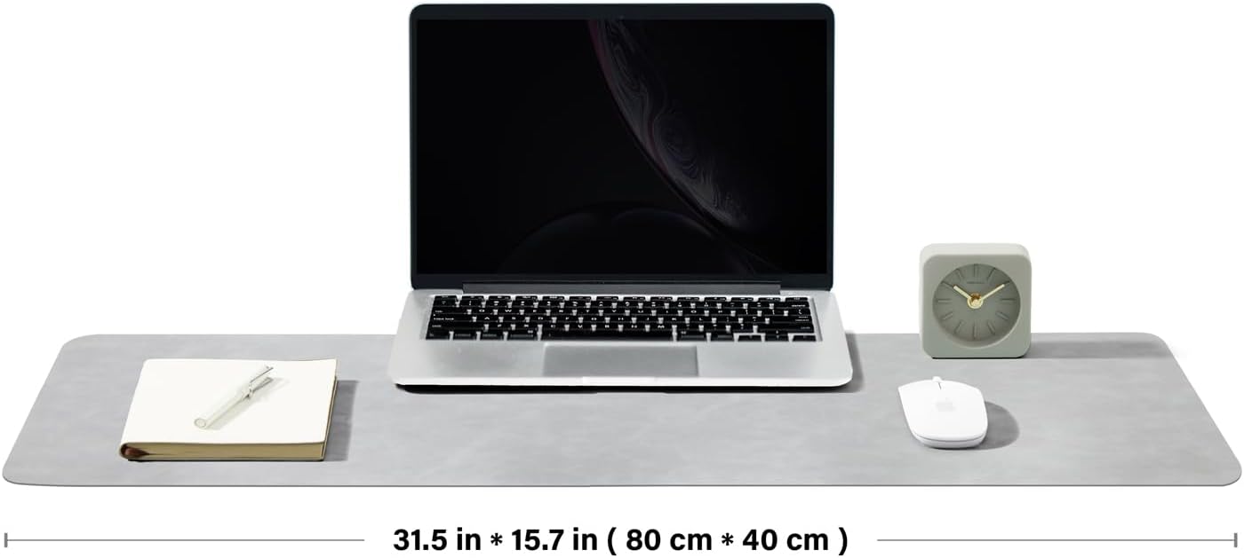 Distressed Leather Desk Mat - Non-Slip PU Desk Pad for Office and Home - Desk Organization and Accessories - Ideal for Large Mouse Pad and Desk Mats on Top of Desks(Tan,36"x 17")