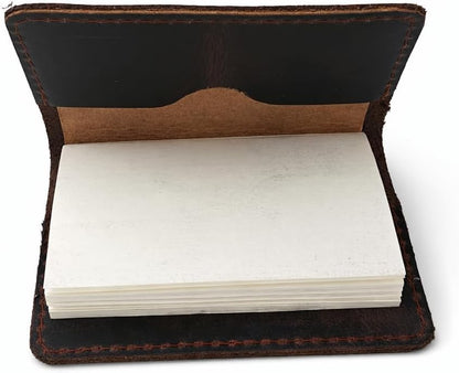 Leather Journal Cover for 2.5 x 4 Inches Pocket Notebooks – Handmade Refillable Mini Notebook Cover – Compatible with Outus, Qeeenar & Similar Small Journals, Travel Memo Pads & Pocket Diaries