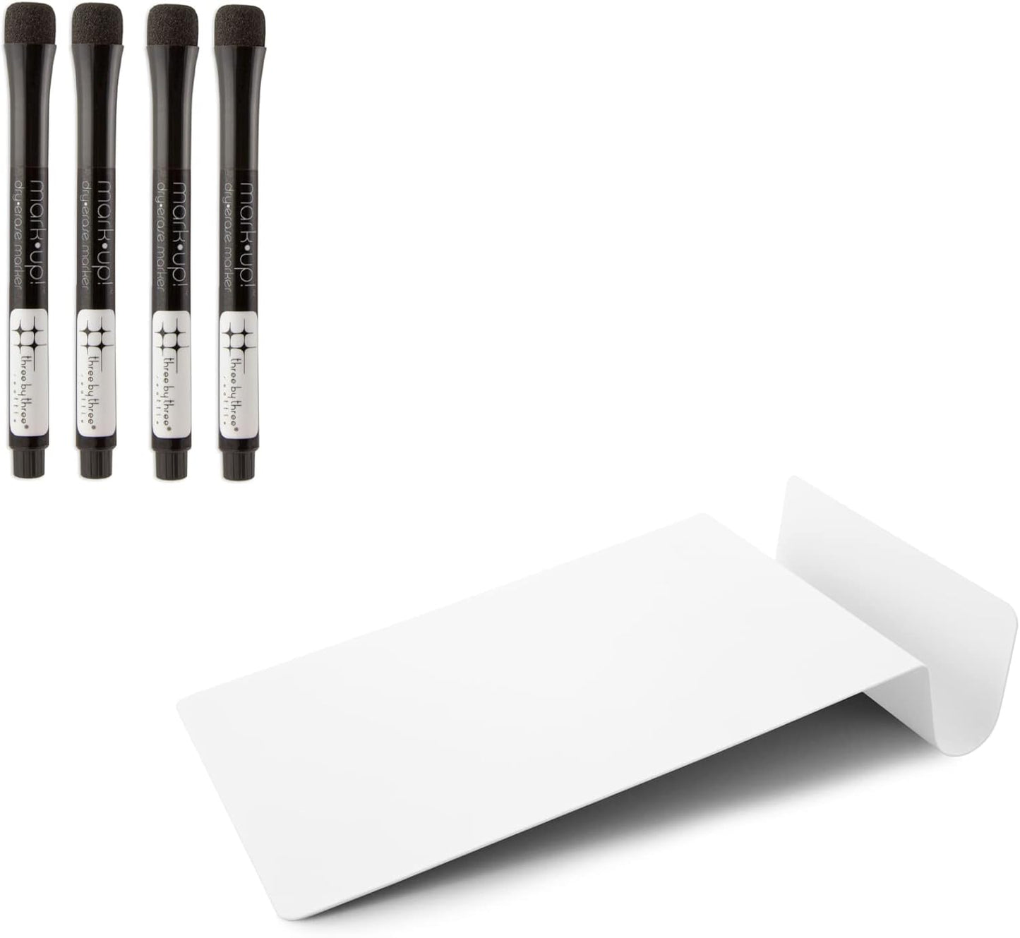 Three by Three Seattle 5.5 x 9 Inch to.do Dry Erase Board with Marker for Memos, Lists, and More in Office, Home, Classroom, and Event Spaces (White)