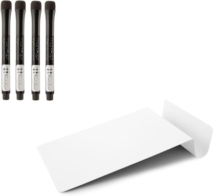 Three by Three Seattle 5.5 x 9 Inch to.do Dry Erase Board with Marker for Memos, Lists, and More in Office, Home, Classroom, and Event Spaces (White)