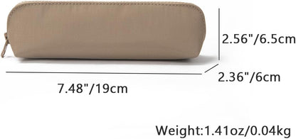 Canvas Pencil Case Cotton Canvas and Simple Multifunctional Pencil Bag Zipper Portable Storage (Black)