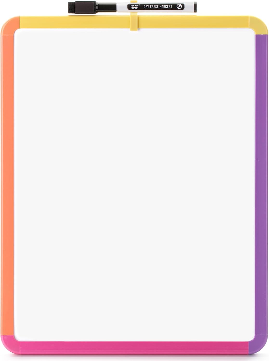 Mr. Pen- Dry Erase Board, 14” x 11” with a Black Dry Erase Marker, White Frame, Small Mini White Board for Students, Fridge, Wall, Locker, Includes Double Sided Tapes