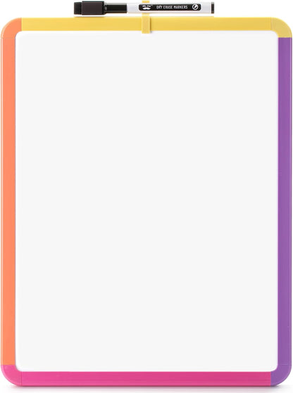 Mr. Pen- Dry Erase Board, 14” x 11” with a Black Dry Erase Marker, White Frame, Small Mini White Board for Students, Fridge, Wall, Locker, Includes Double Sided Tapes