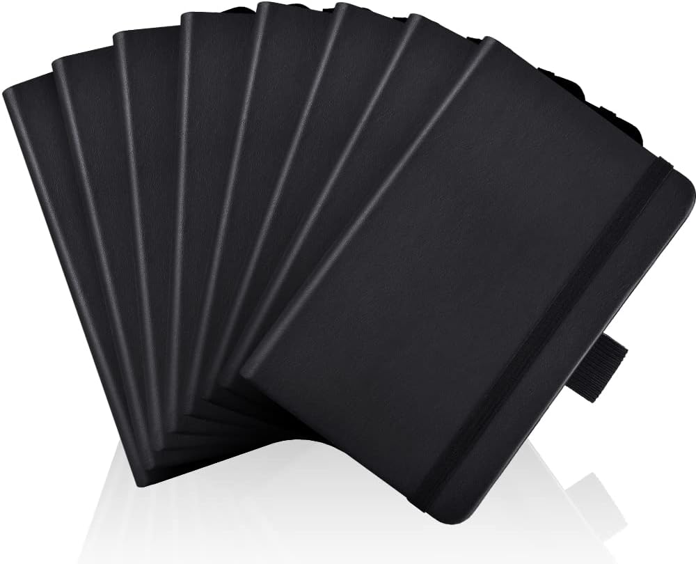 AISBUGUR Pocket Notebook, Small Notebook, 2-Pack Total 320 Pages,3.7" x 5.7" Pocket Notebook (2 Pack, Black1)