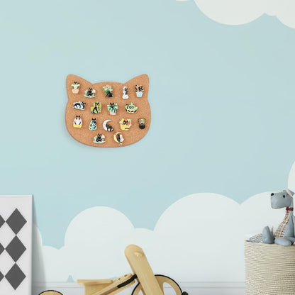 BENECREAT Pin Board Square Cork Board, 0.8inch Thick Bulletin Display Board Wall Mounted Cork Board for Brooch Pin Storage, Office Home Festival Wedding Decor, 7.8x7.8inch