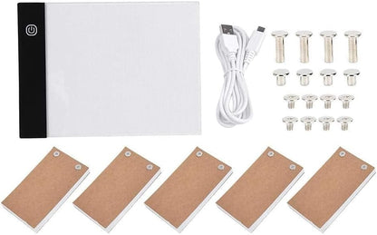 A6 Flip Book Kit with Tracing Light Pad, LED Lightbox Painting Light Pad for Making Animation Flipbooks with Binding Screws