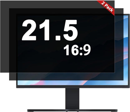 [2-Pack] 24 Inch Computer Privacy Screen Filter (16:9 Aspect Ratio) - Removable, Anti Glare & Blue Light Blocking, Compatible with HP Dell ASUS Acer Samsung Monitors