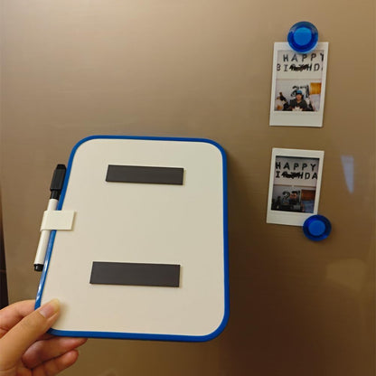 Small Dry Erase Board，Fridge Whiteboard，6" X 8" with Dry Erase Markers Magnetic and 2 Magnets，Mini Whiteboard for Office Door，School Lockers（White）