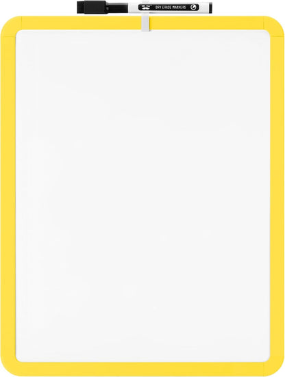 Mr. Pen- Dry Erase Board, 14” x 11” with a Black Dry Erase Marker, White Frame, Small Mini White Board for Students, Fridge, Wall, Locker, Includes Double Sided Tapes