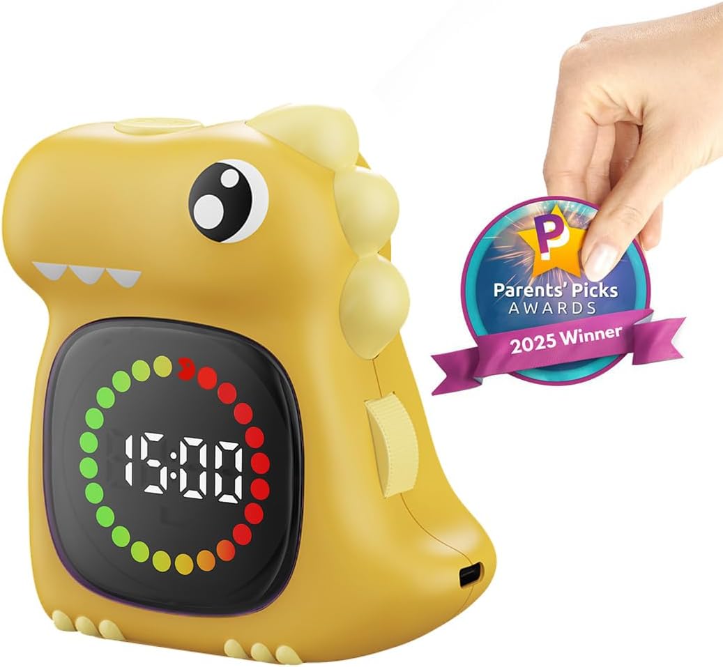 Visual Timer for Kids Light Blue Dinasuor Kids Timer Visual Led Rechargeable Toddler Timer Visual Countdown for Classroom Home Studing Playing