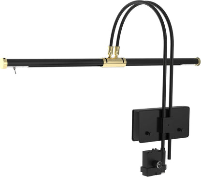 Cocoweb 22" LED Grand Piano Light in Antique Brass with Dimmer Clip
