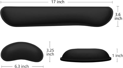 Dapesuom Enlarge Keyboard Wrist Rest, Memory Foam Keyboard Wrist Cushion for Computer Desk Mats Support, Pain Relief Ergonomic Mouse Pad Rests with Non-Slip Base for Gaming, Laptop, Radiant Orchid