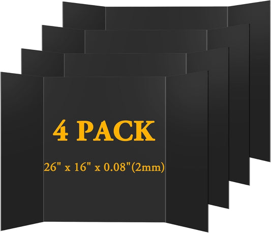 AKONEGE 3Pcs Small Trifold Poster Board, 21 x 14 inches White Tri Fold Poster Boards Corrugated Presentation Board Science Fair Display Boards for School Fun Projects, Exhibitions and Business