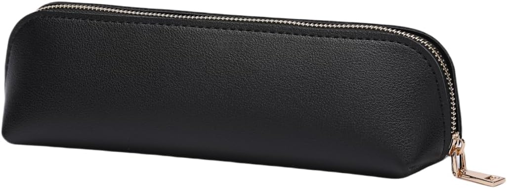 Canvas Pencil Case Cotton Canvas and Simple Multifunctional Pencil Bag Zipper Portable Storage (Black)