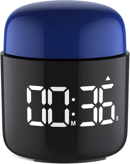 Large Display Digital Timer Stopwatch, Retro Manual Twist Table Count Down & Up Game Timer, Easy to use, Night Light Silent & Sound Timers for ADHD Study Work Kitchen Classroom Yoga Gym (Tangerine)