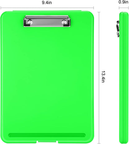 Sooez Clipboard with Storage, Plastic Storage Clipboards with Low Profile Clip, Nursing Clip Boards Foldable, Hanging Clipboard Case for Work, Teacher, Classroom Must Haves, Office School Supplies