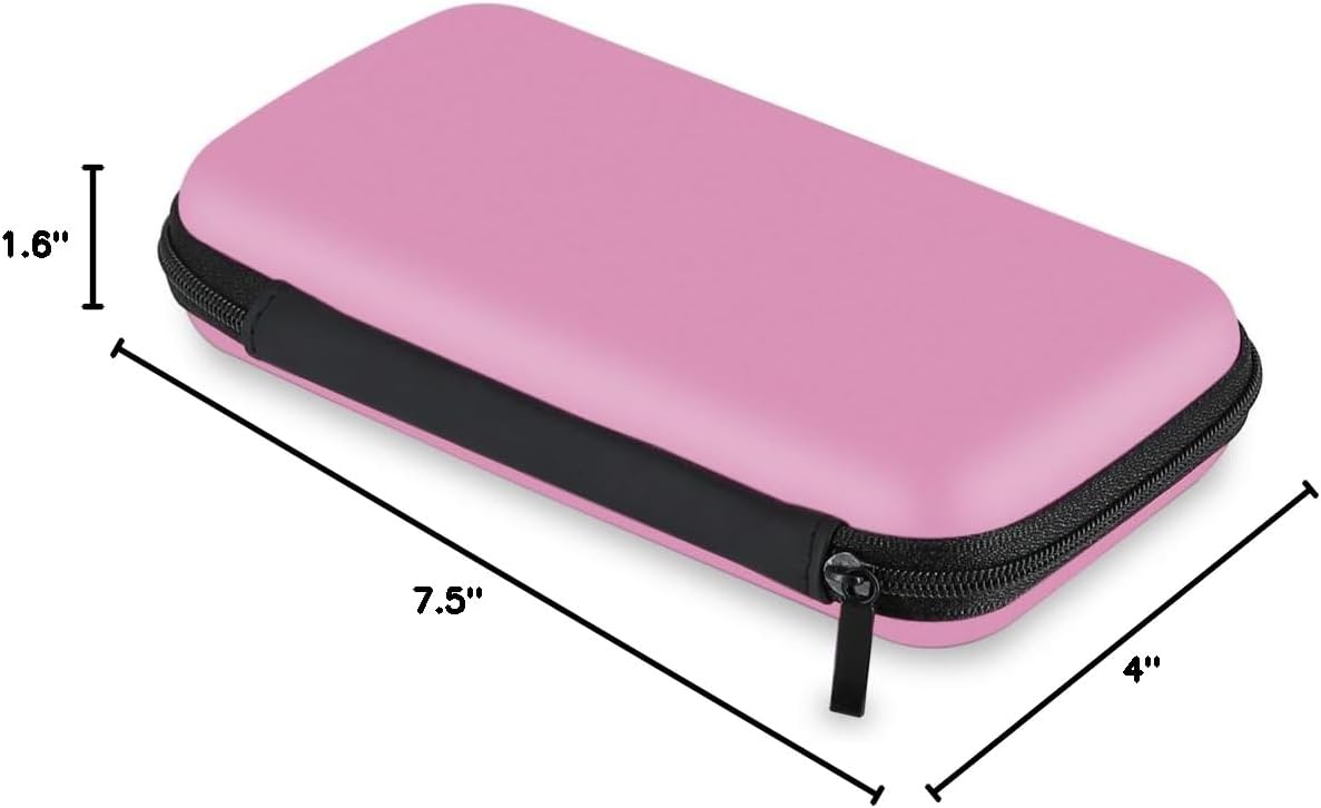 iMangoo Travel Essential Electronics Organizer Pouch Charger Case, Shockproof Dual Zipper Power Bank Cables Tech Accessories Purse, Men & Women Travel Must Have Storage Bag, 6.5x3.2x1 inch Rose Gold