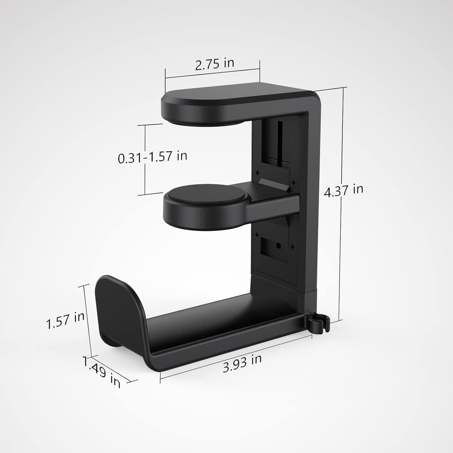 3in1 Rotating Headphone Holder - EURPMASK 3in1 PC Gaming Headset Holder w/Detachable Controller Holder, Adjustable Clamp-on Headset Stand,Headphone Hanger Hook Under Desk w/Cable Clip Organizer,Black