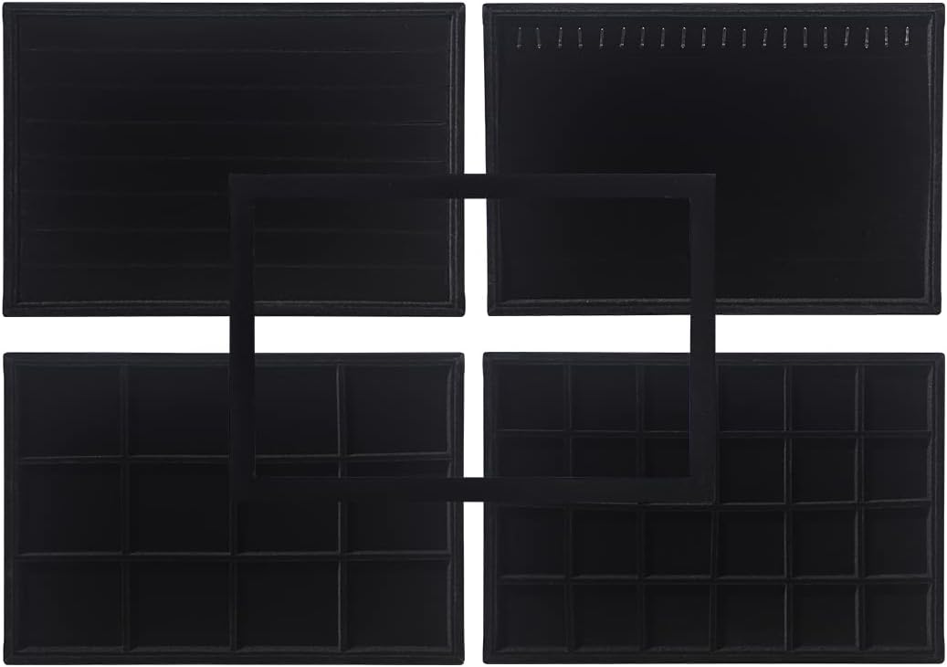 Coward Sunglass Organizer, Beige Velvet Glasses Trays - Eyeglasses Watches Jewelry Display - Men Women (8 Grids)