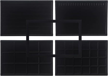 Coward Sunglass Organizer, Beige Velvet Glasses Trays - Eyeglasses Watches Jewelry Display - Men Women (8 Grids)