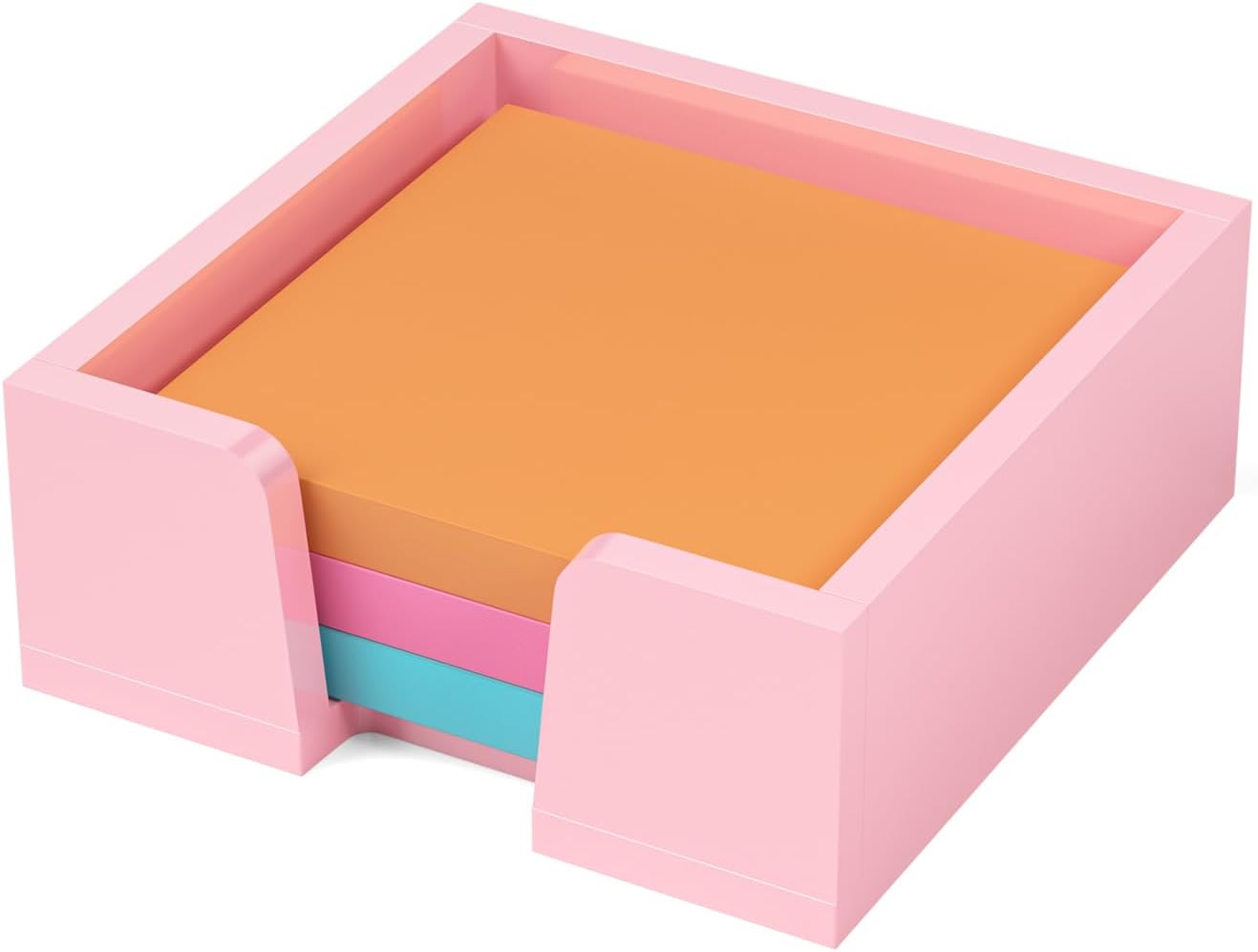 BEEGO Sticky Note Organizer - 4x6 in Crystal Clear Acrylic Notepad Holder & Dispenser for Dorm Room Office Desk Organization