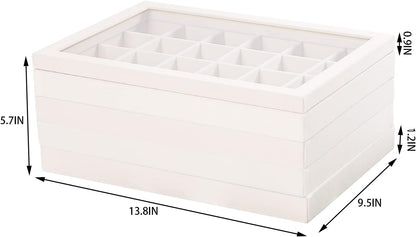 Coward Sunglass Organizer, Beige Velvet Glasses Trays - Eyeglasses Watches Jewelry Display - Men Women (8 Grids)