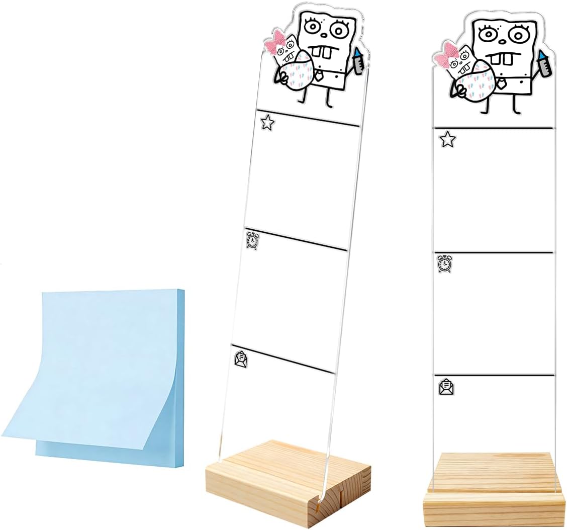 Monitor Memo Board Computer Monitor Memo Board Sticky Note Organizer Hold On Partner Im Overstimulated Sign Acrylic Desk Accessories Removable Wooden Base Set Sticky Notes 100 Sheets 11.8×3.1 inches