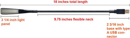 USB Reading Lamp with 14 LEDs Dimmable Touch Switch and Flexible Gooseneck for Notebook Laptop, Desktop, PC and MAC Computer + On/Off Setting (14 LED, Black)