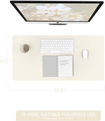 YSAGi Non-Slip Leather Desk Pad, Waterproof Laptop Computer Desk Keyboard Mat, Table Protector Blotter Mat, Large Mouse Pad for Office/Work/Home/Decor(Black, 31.5" x 15.7")