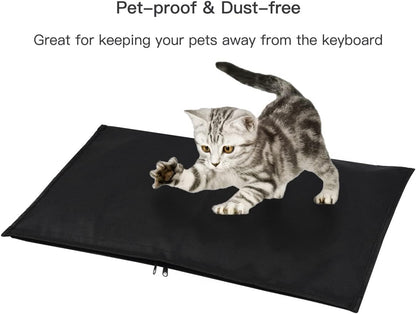 imComor Keyboard Dust Cover Sleeve Bag for Universal 60% 75% 80% Wireless/Wired Gaming PC Computer Keyboards Dust Cover, Logitech/Dell/Corsair/Redragon/Arteck/Apple Keyboard Protector-Black