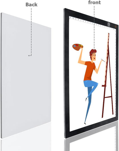 AIAURORA A4 LED Copy Board Light Tracing Drawing Board, Ultra-Thin Adjustable USB Power Art Craft LED Trace Light Pad for Tattoo Drawing, Diamond Painting, Streaming, Animation, Stenciling (A4)