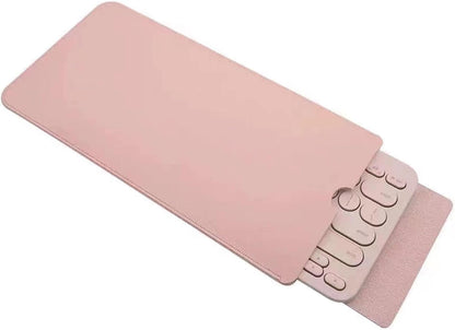 PU Leather Keyboard Sleeve Case Bag Travel Pouch for Logitech K580 K585 MK470 K40 Plus Slim Wireless Keyboards (Pink)