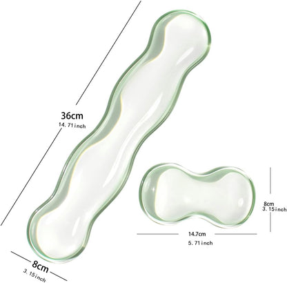 Clear Gel Wrist Rest for Keyboard and Mouse, Green Silicone Mouse Wrist Rest Set, Cute Ergonomic Wrist Rest for Keyboard 60%/75%(Green)