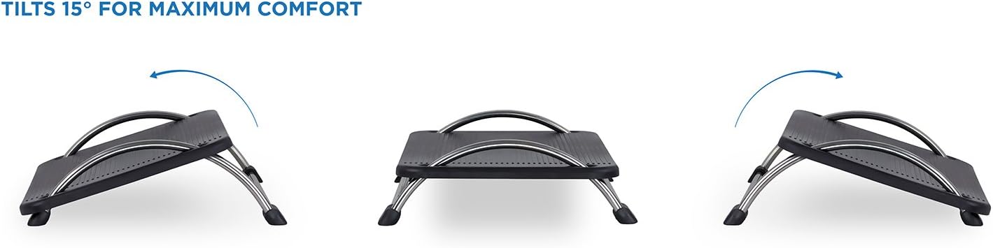 Mount-It! Tilting Footrest Under Desk | Ergonomic Office Foot Rest Adjustable | Computer Desk Foot Support | Large Platform Elevated Office Footrest with Non Slip Platform