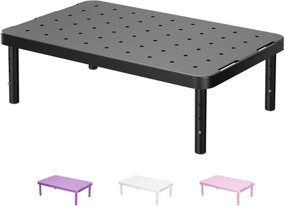 WALI Computer Monitor Stand for Desk, Adjustable Laptop Riser, Desk Monitor Stand Underneath Storage for Office, Home, School Supplies (STT003), 1 Pack, Black