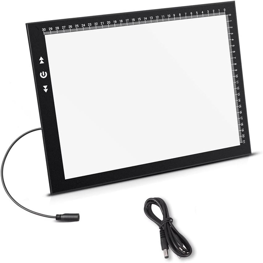 HSK B4/A3s LED Artist tracing Light Box Copy Table, Adjustable High Brightness Light Pad for Tatto Drawing, Sketching, Animation,Diamond Painting Accessories