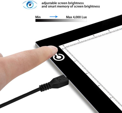 ME456 A4 LED Light Box 9x12 Inch Light Pad Only 5mm Ultra-Thin USB Power Light Table for Tracing, Tattoo Transferring, Drawing, Streaming, Sketching, Animation, Stenciling, Diamond Art Painting